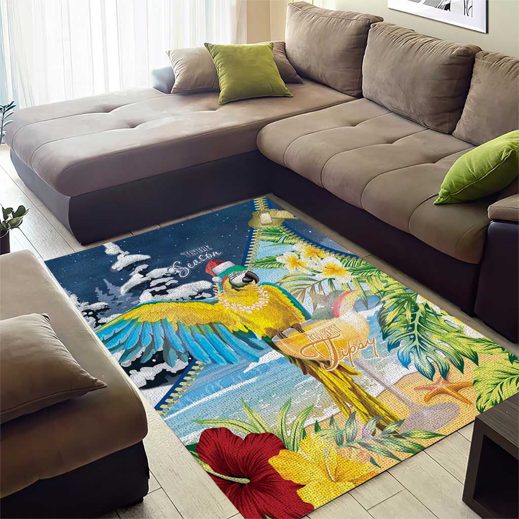 Funny Tropical Christmas Area Rug Tis The Season To Get Tipsy LT7 - Wonder Print Shop