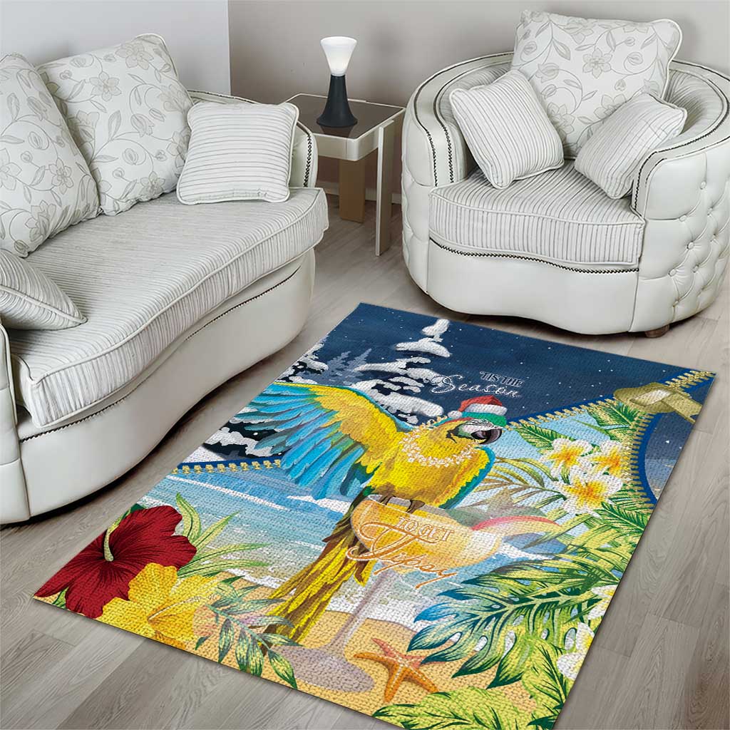 Funny Tropical Christmas Area Rug Tis The Season To Get Tipsy LT7 - Wonder Print Shop