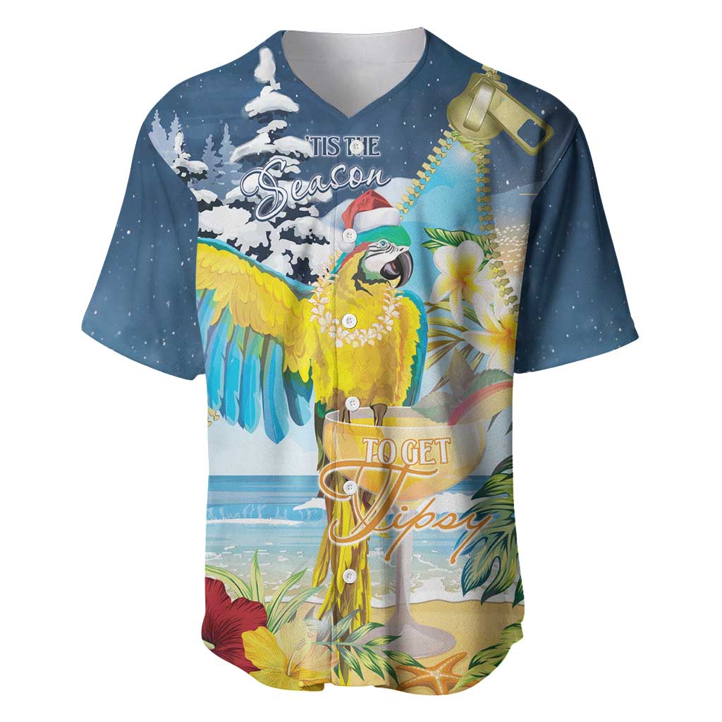 Funny Tropical Christmas Baseball Jersey Tis The Season To Get Tipsy LT7 - Wonder Print Shop