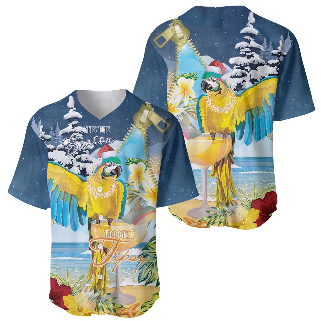 Funny Tropical Christmas Baseball Jersey Tis The Season To Get Tipsy LT7 - Wonder Print Shop