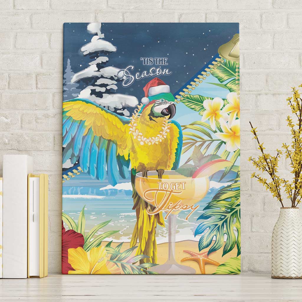 Funny Tropical Christmas Canvas Wall Art Tis The Season To Get Tipsy LT7 - Wonder Print Shop