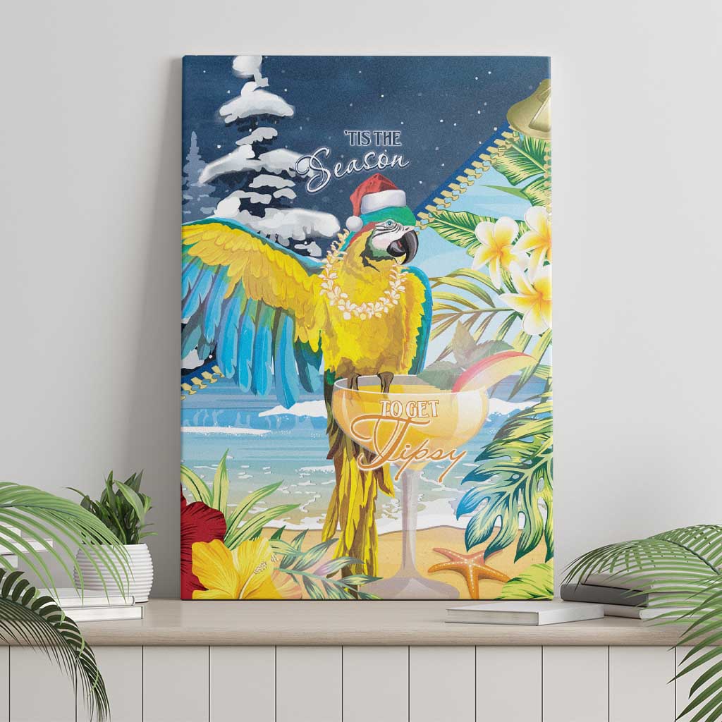 Funny Tropical Christmas Canvas Wall Art Tis The Season To Get Tipsy LT7 - Wonder Print Shop