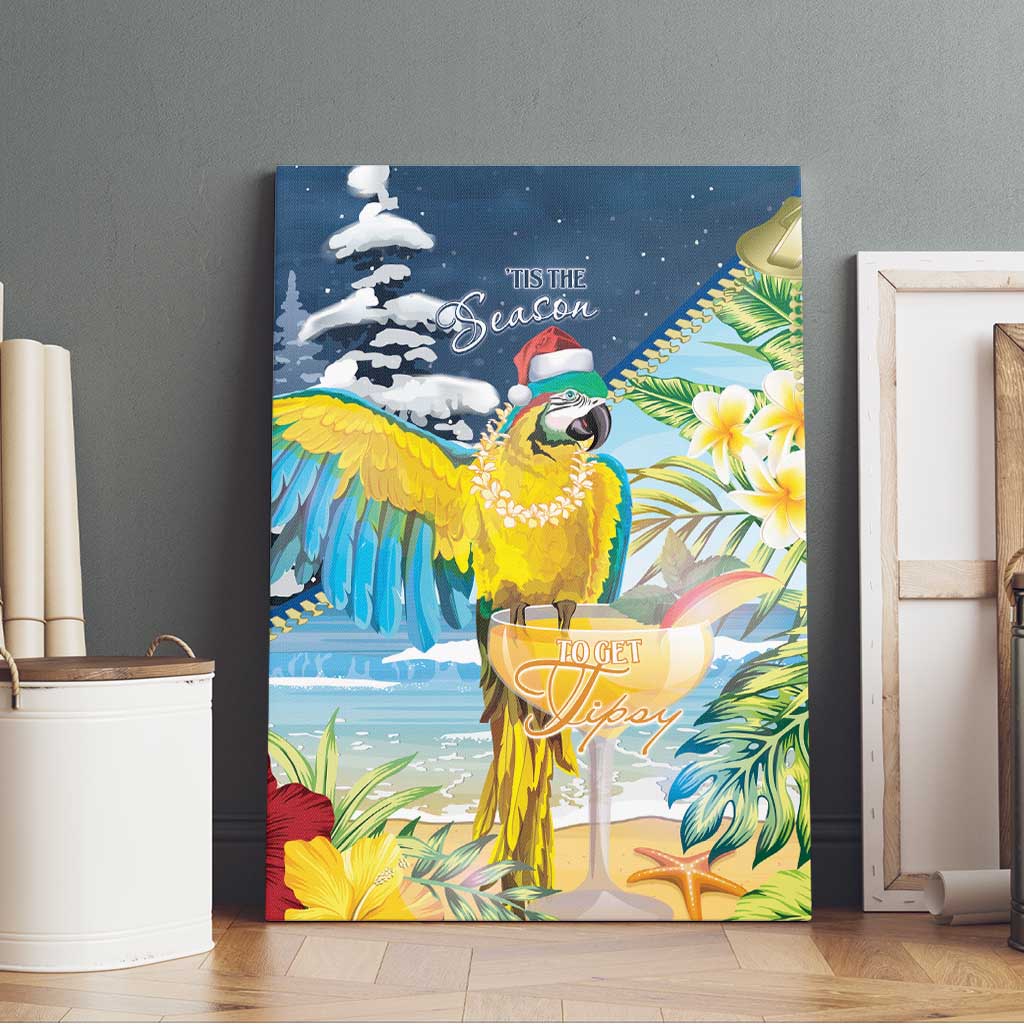 Funny Tropical Christmas Canvas Wall Art Tis The Season To Get Tipsy LT7 - Wonder Print Shop
