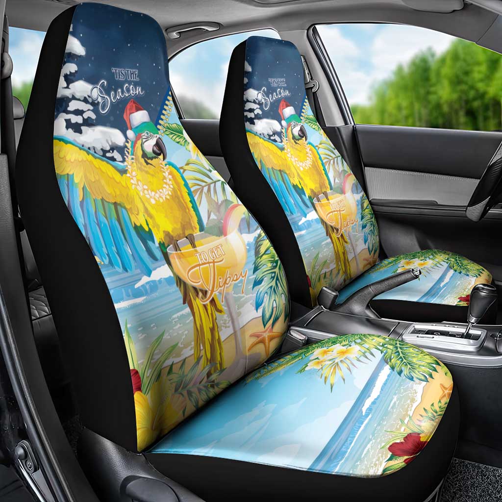 Funny Tropical Christmas Car Seat Cover Tis The Season To Get Tipsy LT7 - Wonder Print Shop