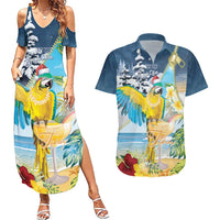 Funny Tropical Christmas Couples Matching Summer Maxi Dress and Hawaiian Shirt Tis The Season To Get Tipsy LT7 - Wonder Print Shop