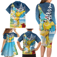 Funny Tropical Christmas Family Matching Long Sleeve Bodycon Dress and Hawaiian Shirt Tis The Season To Get Tipsy LT7 - Wonder Print Shop