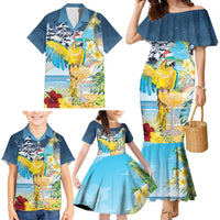 Funny Tropical Christmas Family Matching Mermaid Dress and Hawaiian Shirt Tis The Season To Get Tipsy LT7 - Wonder Print Shop