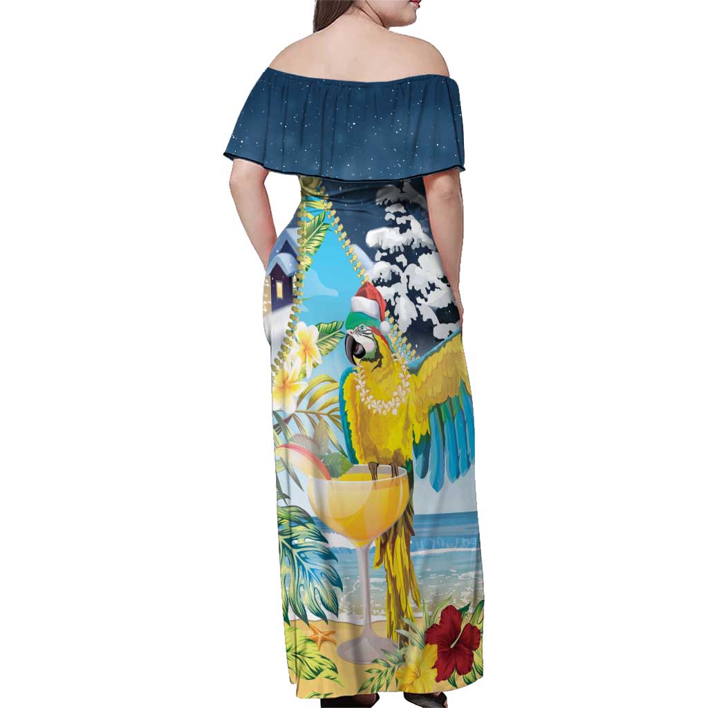 Funny Tropical Christmas Family Matching Off Shoulder Maxi Dress and Hawaiian Shirt Tis The Season To Get Tipsy LT7 - Wonder Print Shop