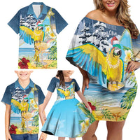 Funny Tropical Christmas Family Matching Off Shoulder Short Dress and Hawaiian Shirt Tis The Season To Get Tipsy LT7 - Wonder Print Shop