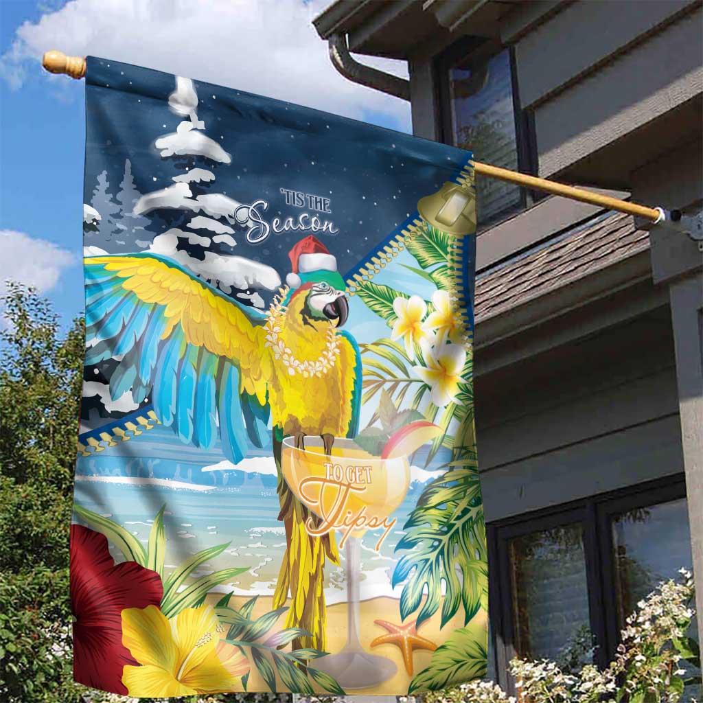 Funny Tropical Christmas Garden Flag Tis The Season To Get Tipsy - Wonder Print Shop