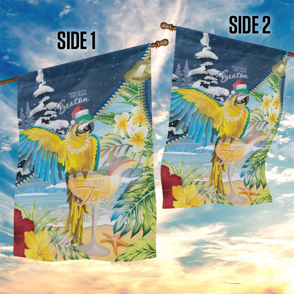 Funny Tropical Christmas Garden Flag Tis The Season To Get Tipsy - Wonder Print Shop