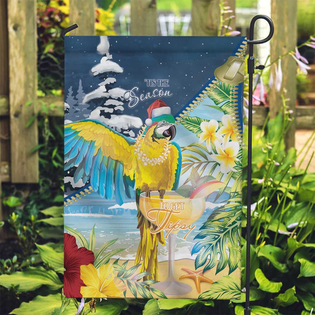 Funny Tropical Christmas Garden Flag Tis The Season To Get Tipsy - Wonder Print Shop