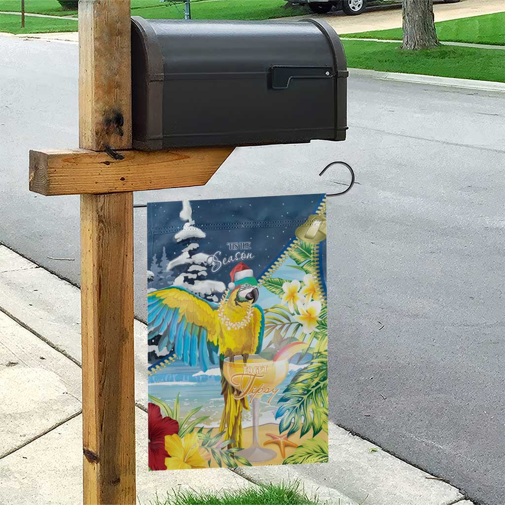 Funny Tropical Christmas Garden Flag Tis The Season To Get Tipsy - Wonder Print Shop