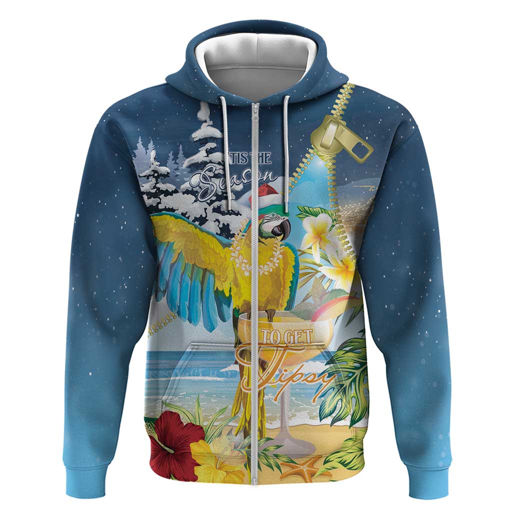 Funny Tropical Christmas Hoodie Tis The Season To Get Tipsy - Wonder Print Shop