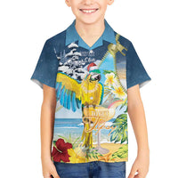 Funny Tropical Christmas Kid Hawaiian Shirt Tis The Season To Get Tipsy - Wonder Print Shop
