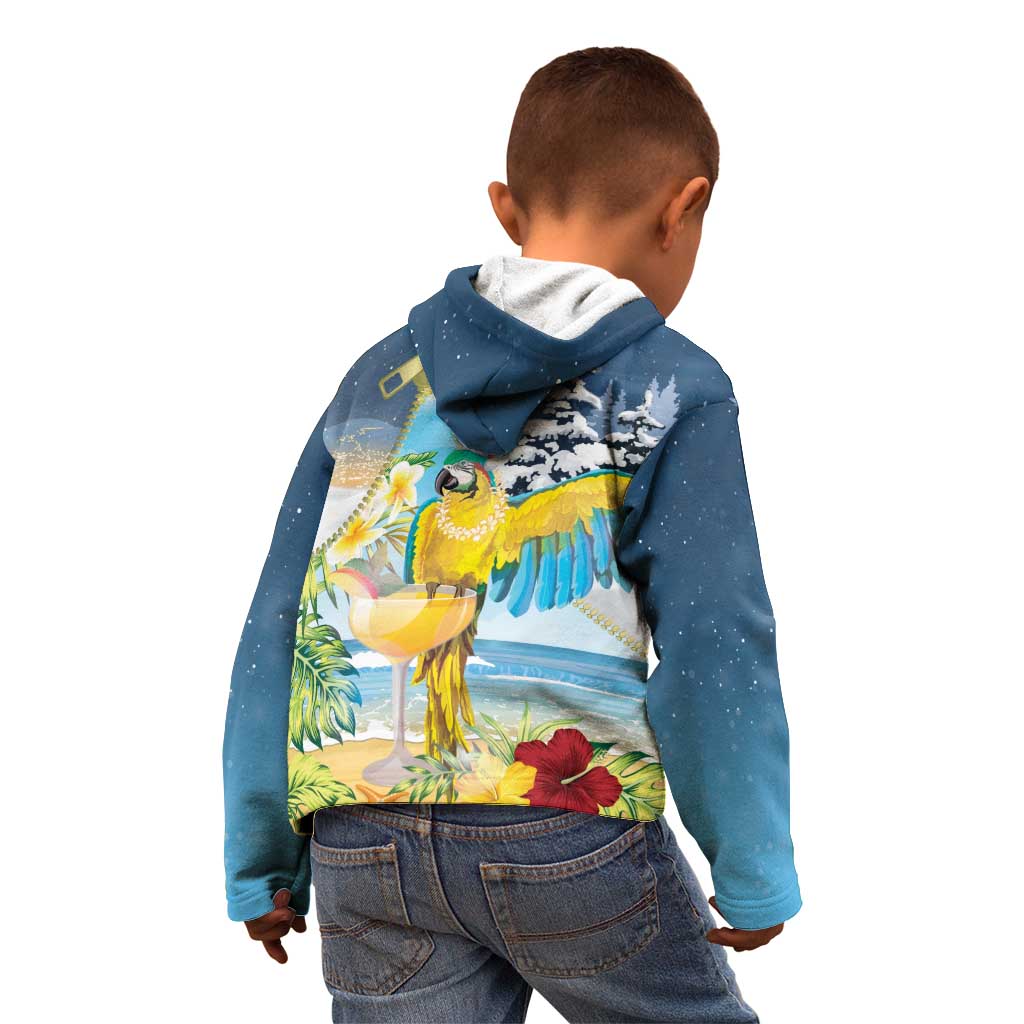 Funny Tropical Christmas Kid Hoodie Tis The Season To Get Tipsy - Wonder Print Shop