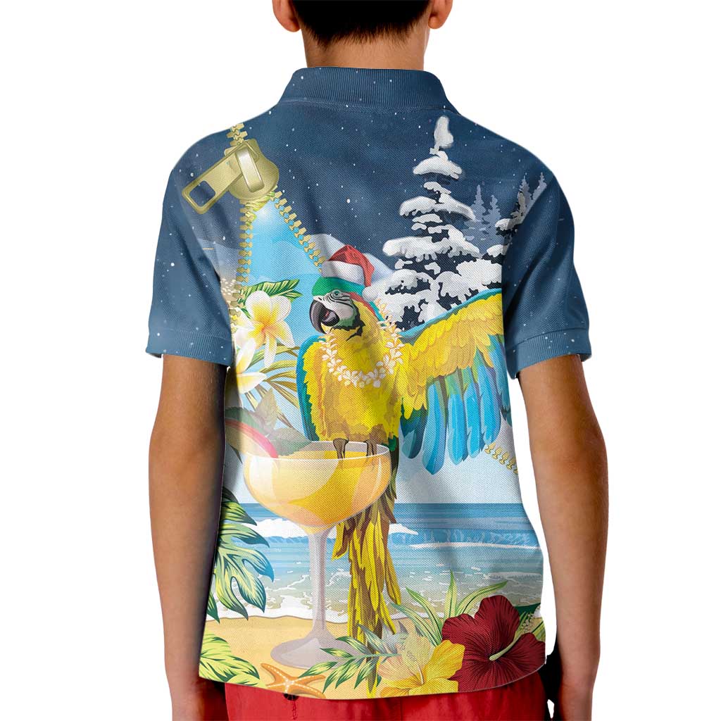 Funny Tropical Christmas Kid Polo Shirt Tis The Season To Get Tipsy - Wonder Print Shop