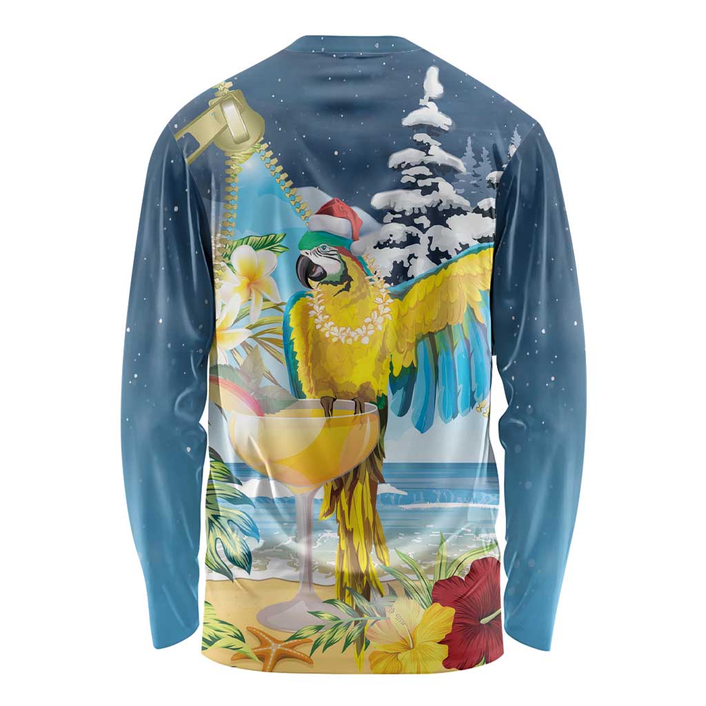 Funny Tropical Christmas Long Sleeve Shirt Tis The Season To Get Tipsy - Wonder Print Shop