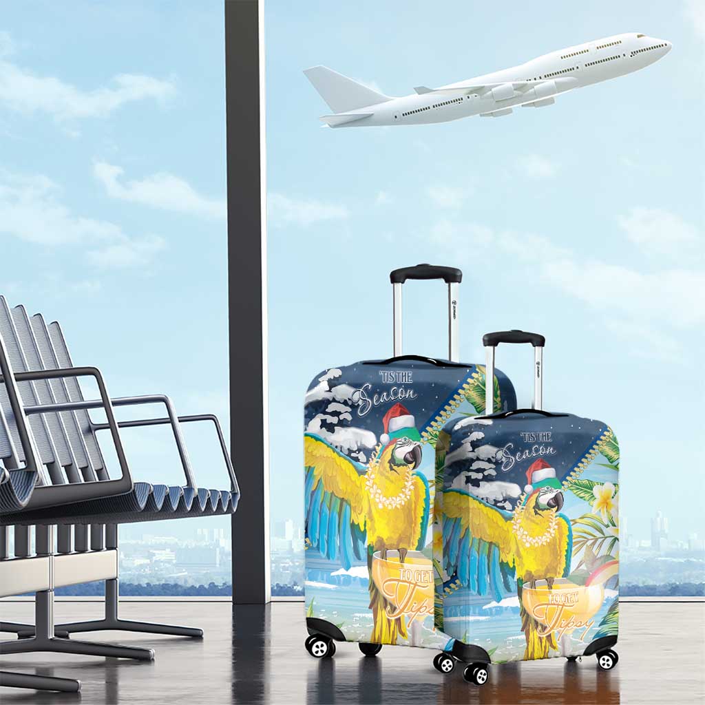 Funny Tropical Christmas Luggage Cover Tis The Season To Get Tipsy - Wonder Print Shop