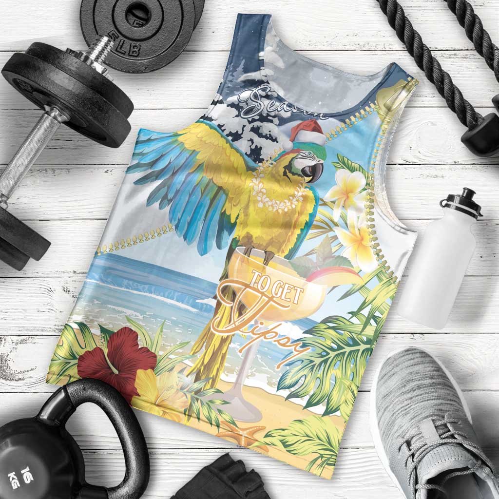 Funny Tropical Christmas Men Tank Top Tis The Season To Get Tipsy - Wonder Print Shop