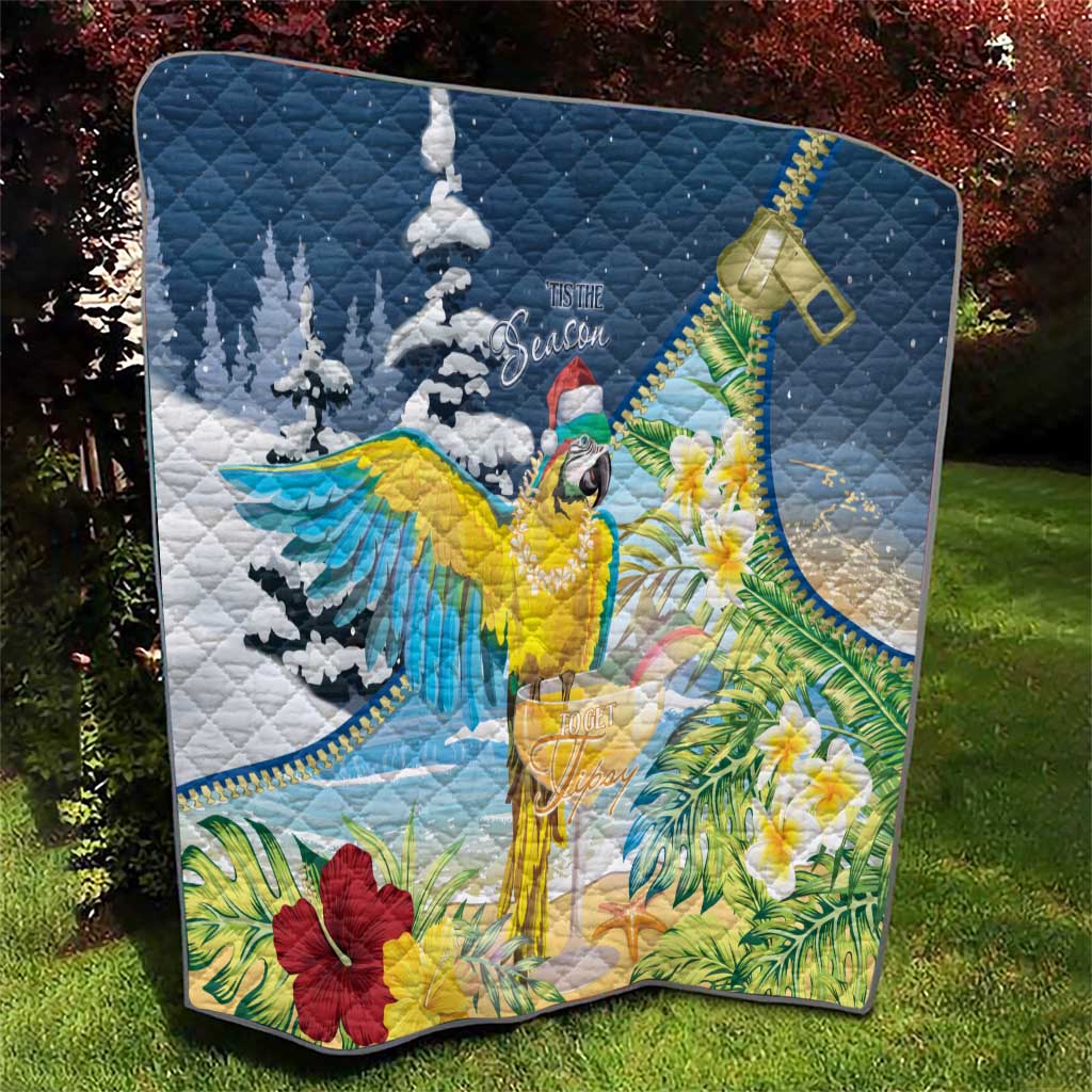 Funny Tropical Christmas Quilt Tis The Season To Get Tipsy - Wonder Print Shop