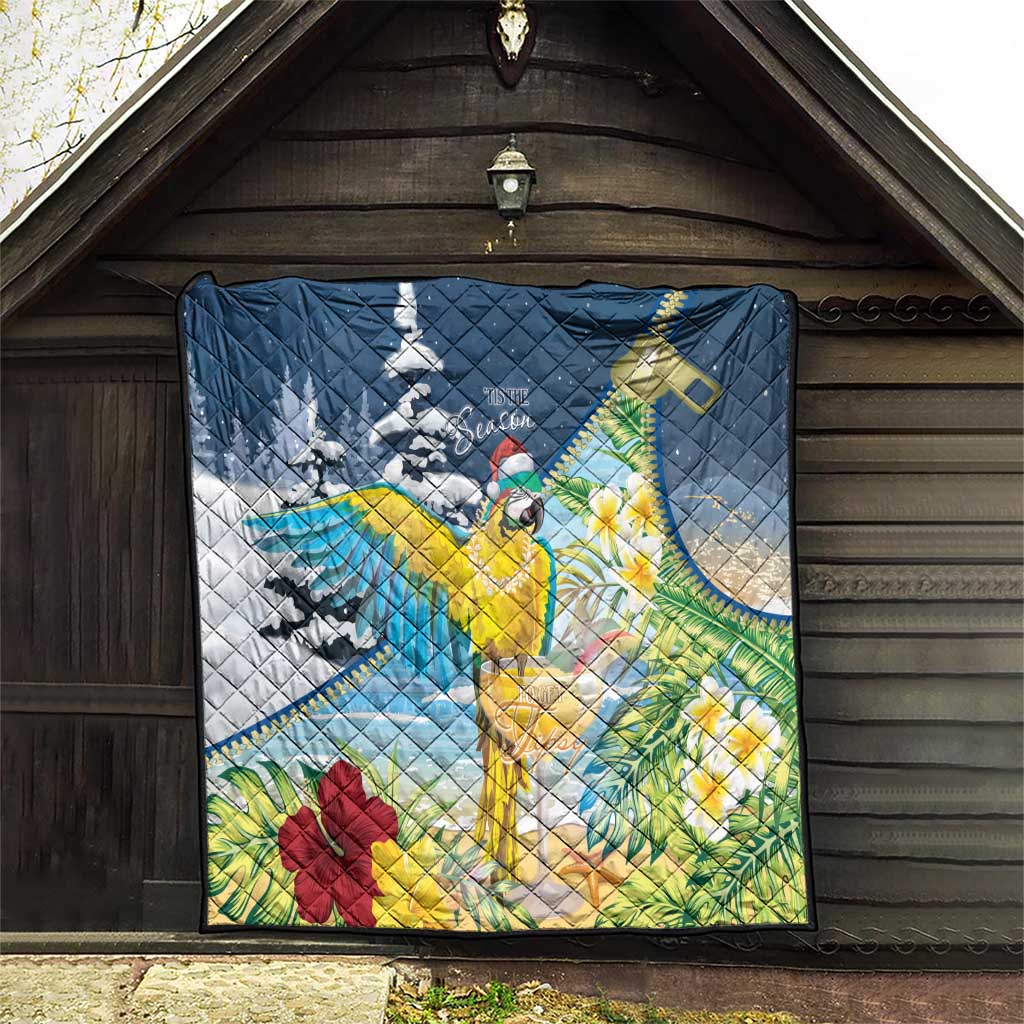 Funny Tropical Christmas Quilt Tis The Season To Get Tipsy - Wonder Print Shop