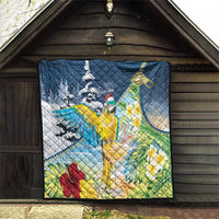 Funny Tropical Christmas Quilt Tis The Season To Get Tipsy - Wonder Print Shop