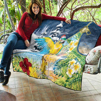 Funny Tropical Christmas Quilt Tis The Season To Get Tipsy - Wonder Print Shop