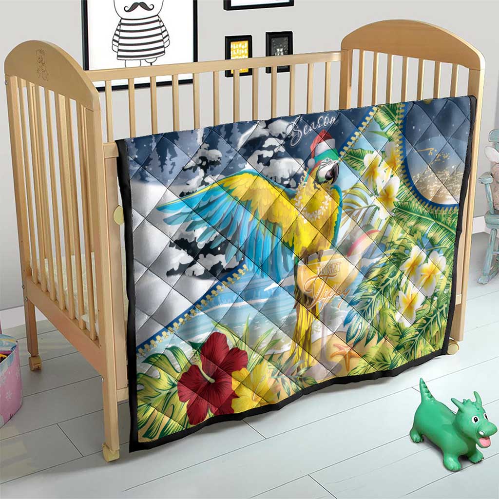 Funny Tropical Christmas Quilt Tis The Season To Get Tipsy - Wonder Print Shop