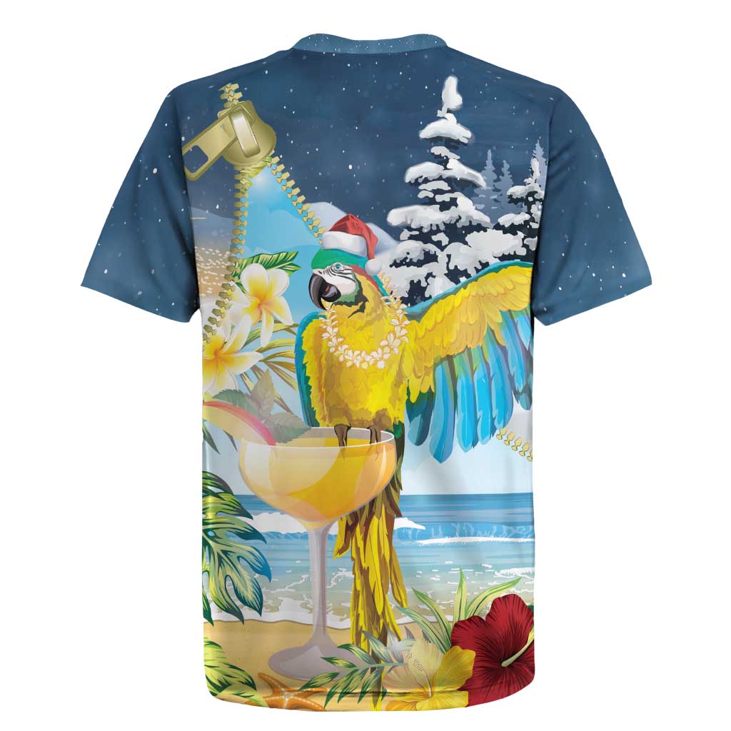 Funny Tropical Christmas Rugby Jersey Tis The Season To Get Tipsy - Wonder Print Shop