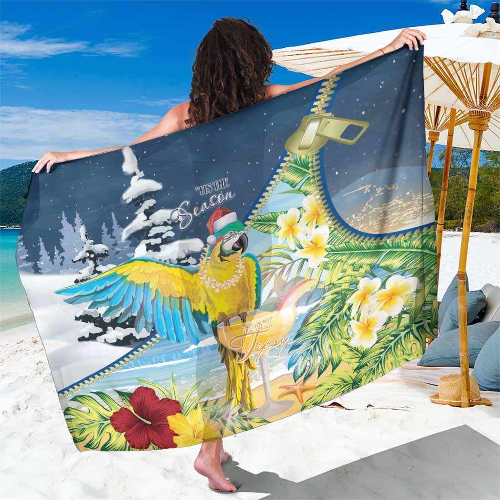 Funny Tropical Christmas Sarong Tis The Season To Get Tipsy - Wonder Print Shop