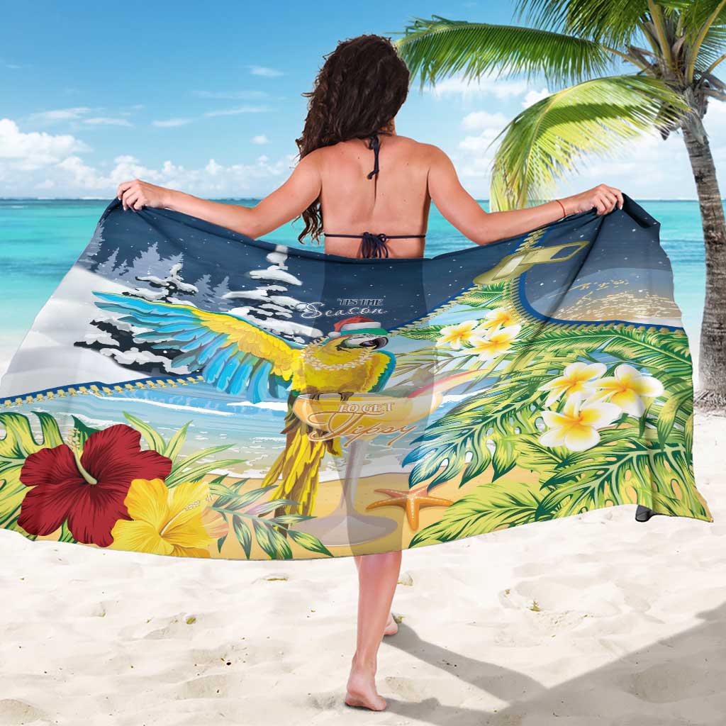 Funny Tropical Christmas Sarong Tis The Season To Get Tipsy - Wonder Print Shop