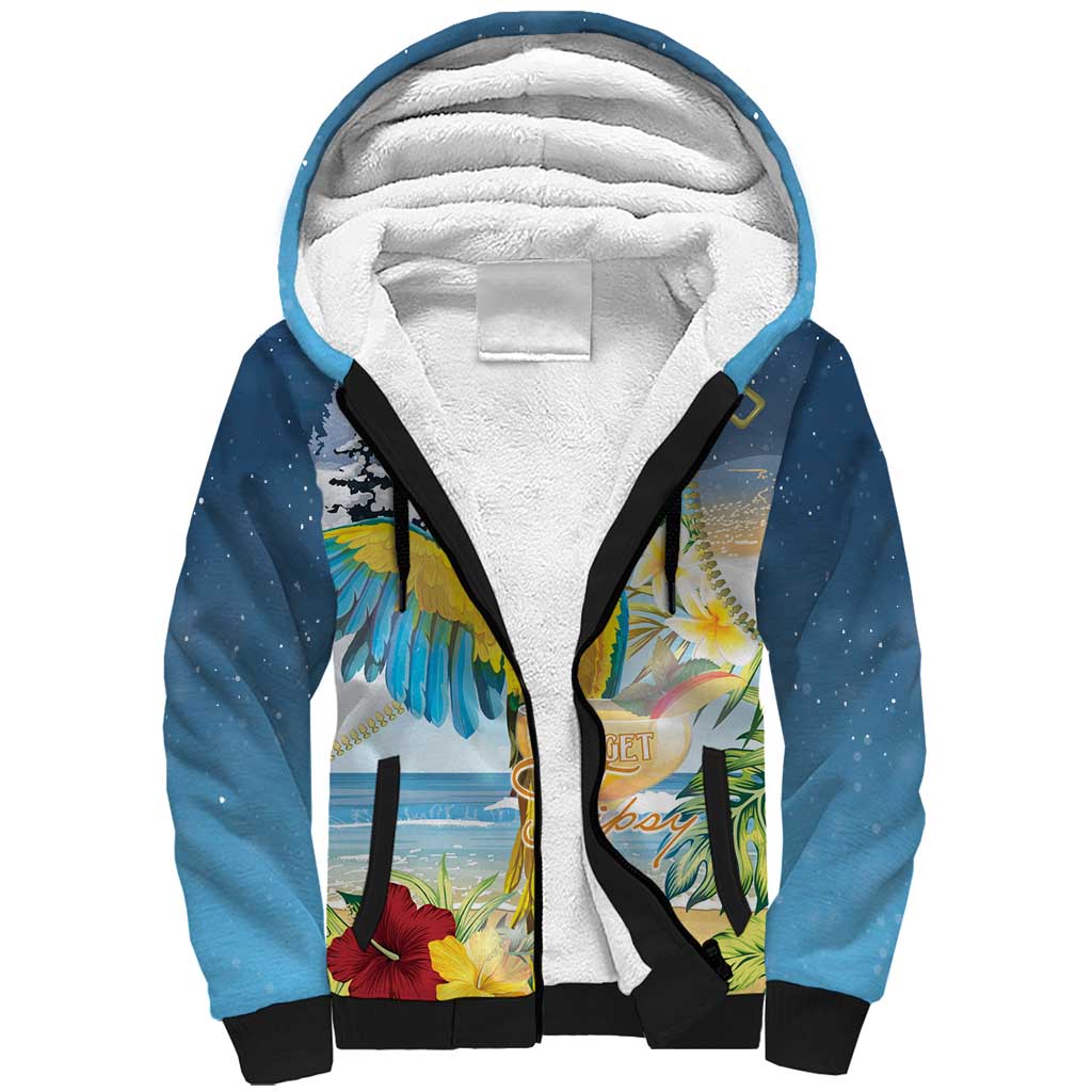 Funny Tropical Christmas Sherpa Hoodie Tis The Season To Get Tipsy - Wonder Print Shop