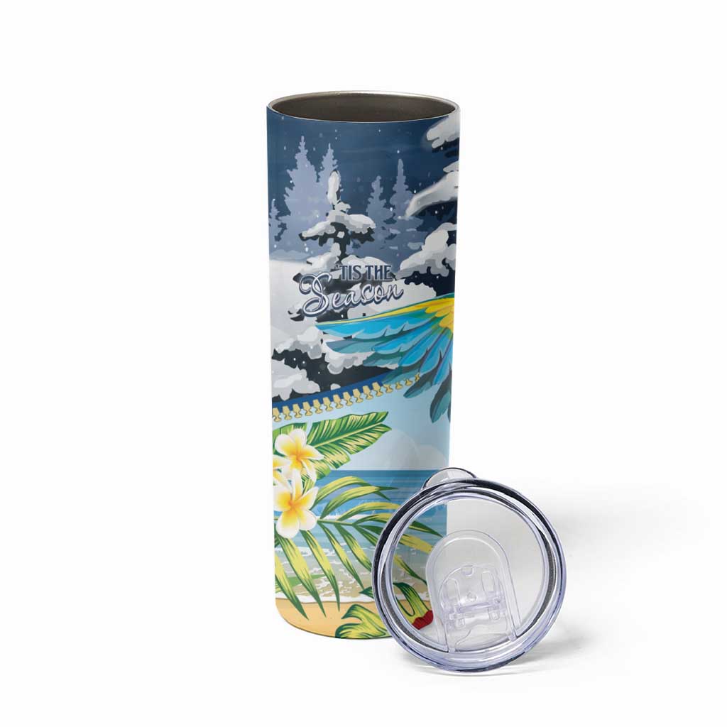 Funny Tropical Christmas Skinny Tumbler Tis The Season To Get Tipsy - Wonder Print Shop