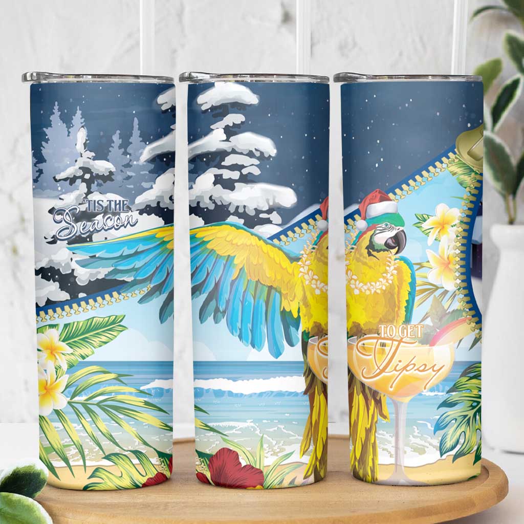 Funny Tropical Christmas Skinny Tumbler Tis The Season To Get Tipsy - Wonder Print Shop