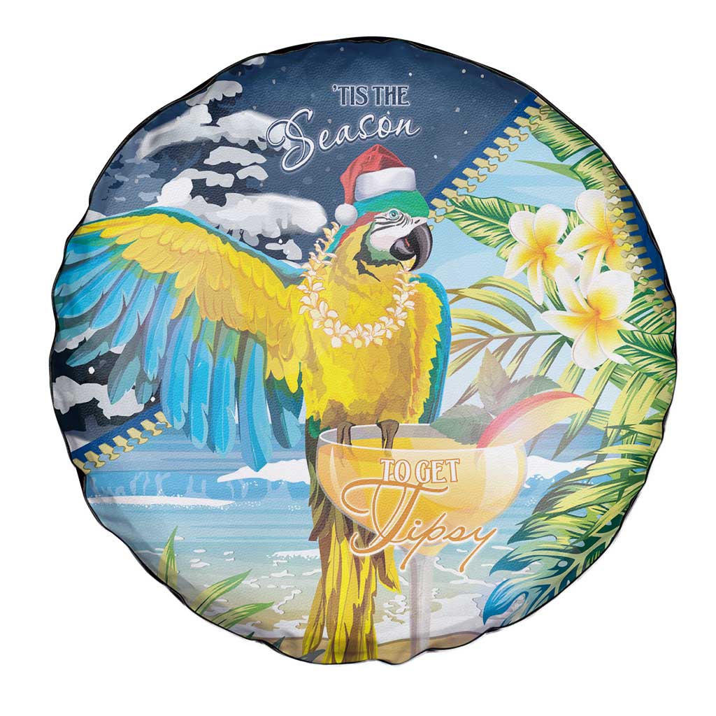 Funny Tropical Christmas Spare Tire Cover Tis The Season To Get Tipsy - Wonder Print Shop