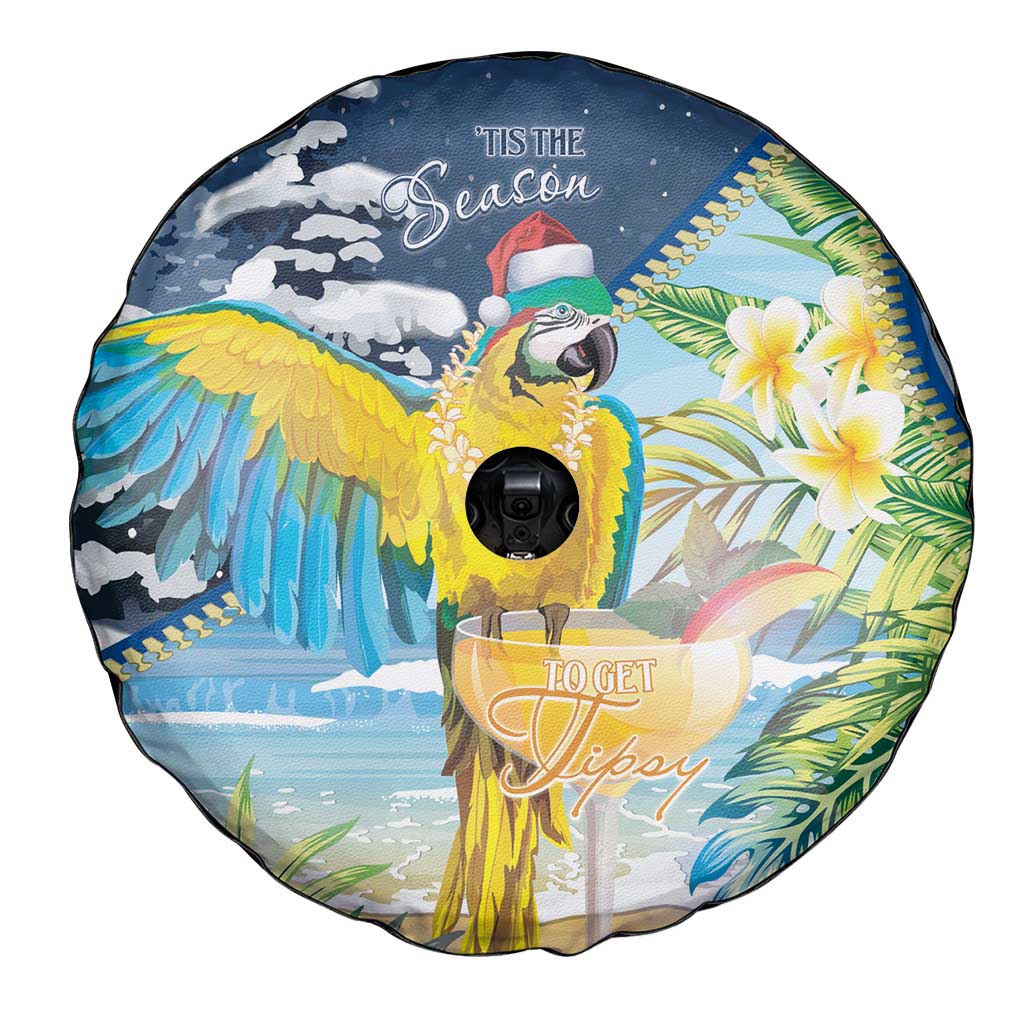 Funny Tropical Christmas Spare Tire Cover Tis The Season To Get Tipsy - Wonder Print Shop