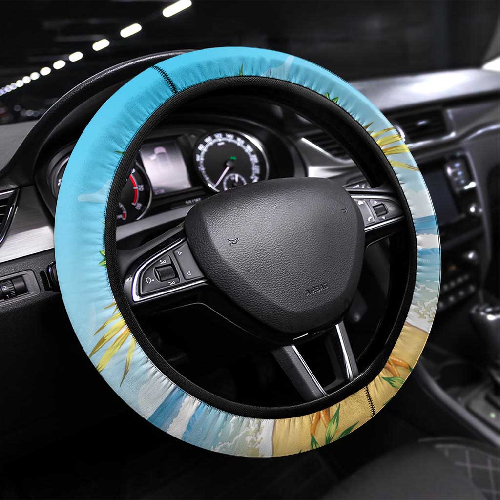 Funny Tropical Christmas Steering Wheel Cover Tis The Season To Get Tipsy - Wonder Print Shop