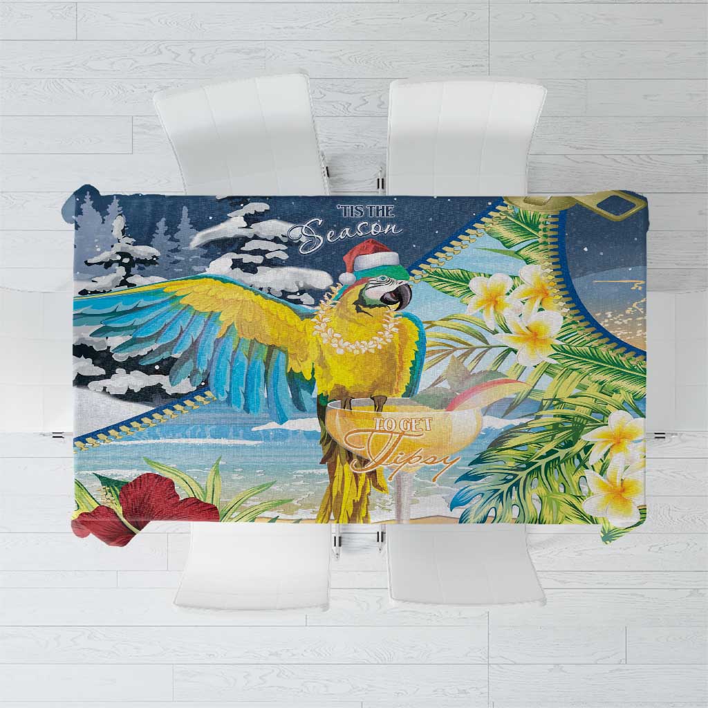 Funny Tropical Christmas Tablecloth Tis The Season To Get Tipsy - Wonder Print Shop
