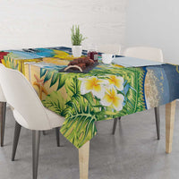 Funny Tropical Christmas Tablecloth Tis The Season To Get Tipsy - Wonder Print Shop