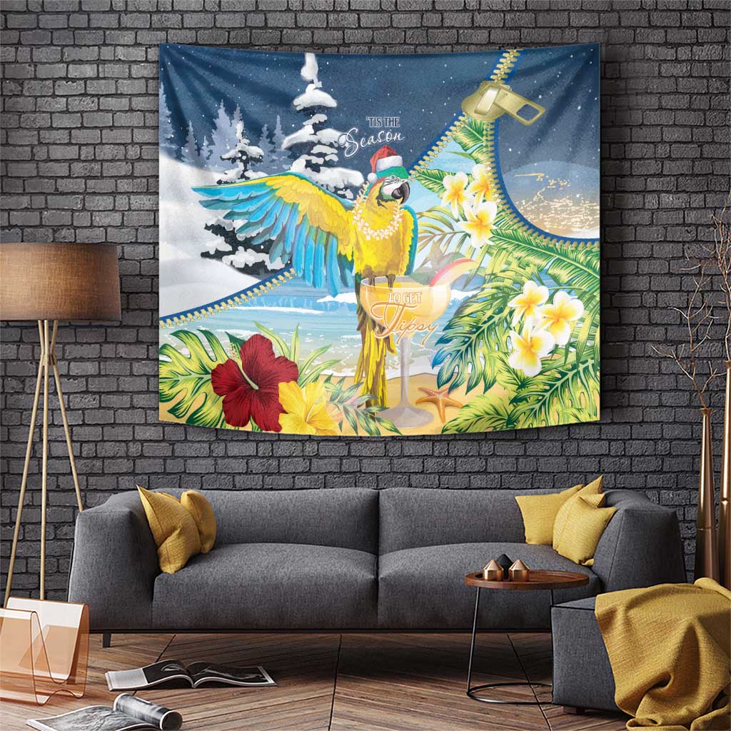 Funny Tropical Christmas Tapestry Tis The Season To Get Tipsy - Wonder Print Shop