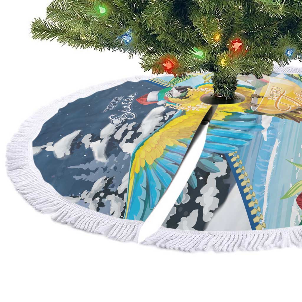 Funny Tropical Christmas Tree Skirt Tis The Season To Get Tipsy - Wonder Print Shop