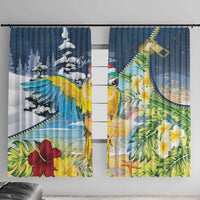 Funny Tropical Christmas Window Curtain Tis The Season To Get Tipsy - Wonder Print Shop