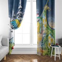 Funny Tropical Christmas Window Curtain Tis The Season To Get Tipsy - Wonder Print Shop