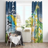 Funny Tropical Christmas Window Curtain Tis The Season To Get Tipsy - Wonder Print Shop