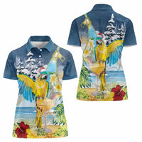 Funny Tropical Christmas Women Polo Shirt Tis The Season To Get Tipsy - Wonder Print Shop