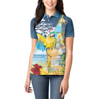 Funny Tropical Christmas Women Polo Shirt Tis The Season To Get Tipsy - Wonder Print Shop