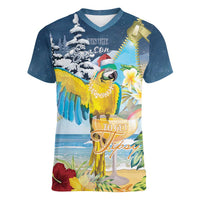 Funny Tropical Christmas Women V-Neck T-Shirt Tis The Season To Get Tipsy - Wonder Print Shop