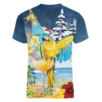 Funny Tropical Christmas Women V-Neck T-Shirt Tis The Season To Get Tipsy - Wonder Print Shop