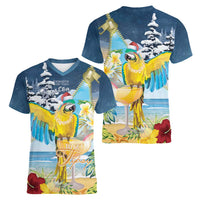 Funny Tropical Christmas Women V-Neck T-Shirt Tis The Season To Get Tipsy - Wonder Print Shop